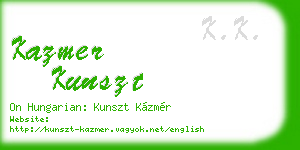 kazmer kunszt business card