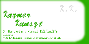 kazmer kunszt business card